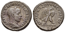 SELEUCIS AND PIERIA. Antioch. Philip I 'the Arab' (244-249). Tetradrachm.

Obv: AYTOK K M IOYΛI ΦΙΛΙΠΠOC CЄB. 
Laureate, draped and cuirassed bust rig...