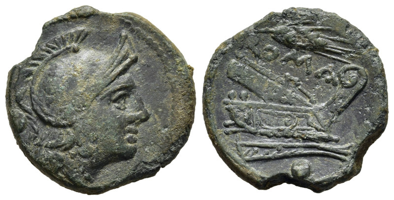 ANONYMOUS. Uncia (Circa 215-212 BC). Sicilian mint. 

Obv: Helmeted head of Roma...