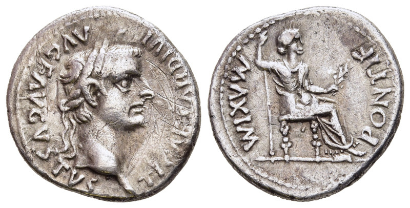 TIBERIUS (14-37). Denarius. "Tribute Penny" type. Lugdunum.

Obv: TI CAESAR DIVI...
