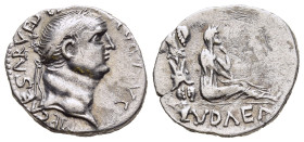 VESPASIAN (69-79). Denarius. "Judaea Capta" issue. Ephesus (?).

Obv: IMP CAESAR VESPASIANVS AVG. 
Laureate head right.
Rev: IVDAEA. 
Judaea seated ri...
