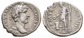 HADRIAN (117-138). Denarius. Rome. 

Obv: IMP CAESAR TRAIAN HADRIANVS AVG. 
Laureate bust right, with slight drapery.
Rev: P M TR P COS III / CLEM. 
C...
