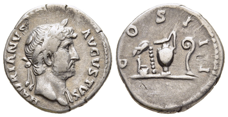 HADRIAN (117-138). Denarius. Rome. 

Obv: HADRIANVS AVGVSTVS. 
Laureate bust rig...