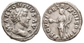 MARCUS AURELIUS (161-180). Denarius. Rome.

Obv: M ANTONINVS AVG. 
Laureate and cuirassed bust right.
Rev: PROV DEOR TR P XVI COS III. 
Providentia st...