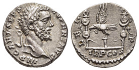 SEPTIMIUS SEVERUS (193-211). Denarius. Legionary issue. Rome.

Obv: IMP CAE L SEP SEV PERT AVG.
Laureate head right.
Rev: LEG [XXX] VLP / TR P COS.
Le...