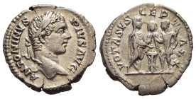 CARACALLA (197-217). Denarius. Rome. 

Obv: ANTONINVS PIVS AVG. 
Laureate head right.
Rev: VOTA SVSCEPTA XX. 
Septimius Severus and Caracalla standing...