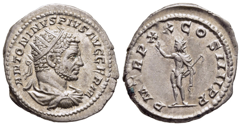 CARACALLA (198-217). Antoninianus. Rome.

Obv: ANTONINVS PIVS AVG GERM. 
Radiate...