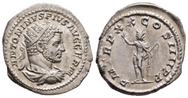 CARACALLA (198-217). Antoninianus. Rome.

Obv: ANTONINVS PIVS AVG GERM. 
Radiate, draped and cuirassed bust right.
Rev: P M TR P XX COS IIII P P. 
Sol...