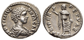 GETA (caesar, 198-209). Denarius. Laodicea ad Mare.

Obv: L SEPTIMIVS GETA CAES. 
Bare-headed, draped and cuirassed bust right.
Rev: SPEI PERPETVAE. 
...