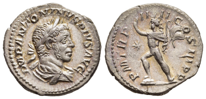 ELAGABALUS (218-222). Denarius. Rome.

Obv: IMP ANTONINVS PIVS AVG. 
Laureate an...