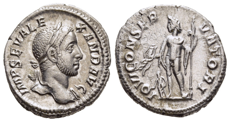 SEVERUS ALEXANDER (222-235). Denarius. Rome. 

Obv: IMP SEV ALEXAND AVG. 
Laurea...