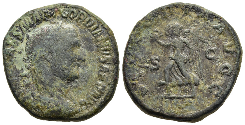 GORDIAN I AFRICANUS (238). Sestertius. Rome.

Obv: IMP CAES M ANT GORDIANVS AFR ...