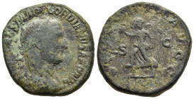 GORDIAN I AFRICANUS (238). Sestertius. Rome.

Obv: IMP CAES M ANT GORDIANVS AFR AVG.
Laureate, draped and cuirassed bust of Gordian I right. 
Rev: VIC...