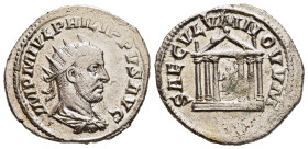 PHILIP I 'THE ARAB' (244-249). Antoninianus. Rome. Saecular Games/1000th Anniversary of Rome issue.

Obv: IMP PHILIPPVS AVG. 
Radiate, draped and cuir...