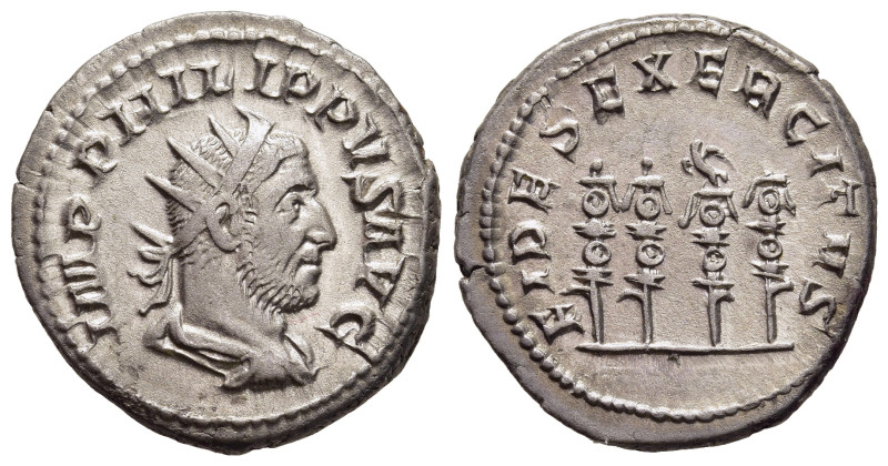 PHILIP I 'THE ARAB' (244–249). Antoninianus. Rome.

Obv: IMP PHILIPPVS AVG. 
Rad...