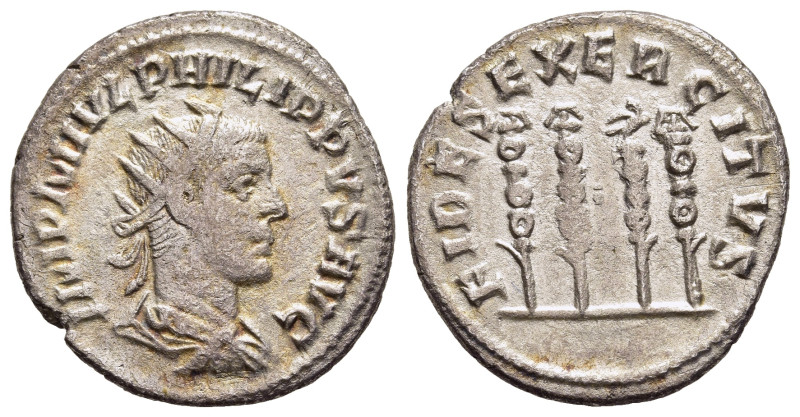 PHILIP II (247-249). Antoninianus. Antioch.

Obv: IMP M IVL PHILIPPVS AVG. 
Radi...