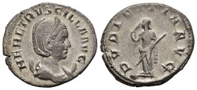 HERENNIA ETRUSCILLA (Augusta, 249-251). Antoninianus. Rome.

Obv: HER ETRVSCILLA AVG. 
Diademed and draped bust right, set on crescent.
Rev: PVDICITIA...