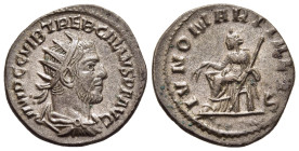 TREBONIANUS GALLUS (252-253). Antoninianus. Antioch.

Obv: IMP C C VIB TREB GALLVS P F AVG. 
Radiate, draped and cuirassed bust right.
Rev: IVNO MARTI...