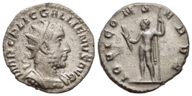 GALLIENUS (253-268). Antoninianus. Rome.

Obv: IMP C P LIC GALLIENUS AVG. 
Radiate and cuirassed bust right.
Rev: IOVI CONSERVA. 
Jupiter standing lef...