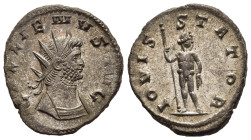 GALLIENUS (253-268). Antoninianus. Rome.

Obv: GALLIENVS AVG. 
Radiate and cuirassed bust right.
Rev: IOVIS STATOR. 
Jupiter standing facing, head rig...