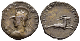 GALLIENUS (253-268). Antoninianus. Mediolanum.

Obv: GALLIENVS AVG.
Radiate, helmeted, draped and cuirassed bust left, holding spear and shield decora...