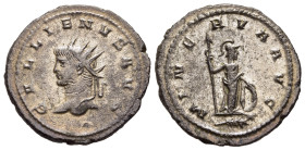 GALLIENUS (253-268). Antoninianus. Antioch.

Obv: GALLIENVS AVG. 
Radiate head left.
Rev: MINERVA AVG. 
Minerva standing right, holding spear and rest...
