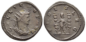 GALLIENUS (253-268). Antoninianus. Antioch. 

Obv: GALLIENVS AVG.
Radiate, draped and cuirassed bust right.
Rev: FIDES LEG.
Emperor standing left, hol...