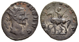 CLAUDIUS II GOTHICUS (268-270). Antoninianus. Rome. 

Obv: IMP C CLAVDIVS AVG. 
Radiate head right.
Rev: ADVENTVS AVG. 
Claudius riding horse left, ra...