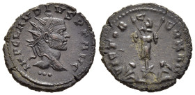 CLAUDIUS II GOTHICUS (268-270). Antoninianus. Cyzicus. 

Obv: IMP CLAVDIVS P F AVG. 
Radiate head right; three pellets below.
Rev: VICTOR GERMAN. 
Tro...