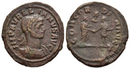 AURELIAN (270-275). As. Rome.

Obv: IMP AVRELIANVS AVG. 
Laureate, draped and cuirassed bust right.
Rev: CONCORDIA AVG. 
Severina and Aurelian, holdin...