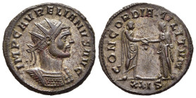 AURELIAN (270-275). Antoninianus. Siscia. 

Obv: IMP C AVRELIANVS AVG. 
Radiate and cuirassed bust right.
Rev: CONCORDIA MILITVM / XXIS. 
Aurelian sta...