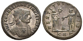 AURELIAN (270-275). Antoninianus. Serdica.

Obv: IMP C AVRELIANVS INVICTVS AVG. 
Radiate and cuirasssed bust right; cuirass decorated with Medusa- Gor...
