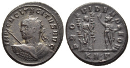 TACITUS (275-276). Antoninianus. Serdica

Obv: IMP C M CL TACITVS AVG.
Cuirassed and radiate bust left; holding frontal spear and shield.

Rev: PROVID...