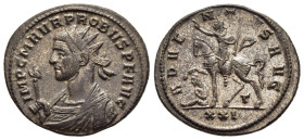 PROBUS (276-282). Antoninianus. Siscia. 

Obv: IMP C M AVR PROBVS P F AVG. 
Radiate and mantled bust left, holding eagle-tipped sceptre.
Rev: ADVENTVS...