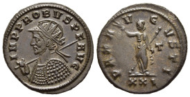 PROBUS (276-282). Antoninianus. Siscia.

Obv: IMP PROBVS P F AVG. 
Radiate, helmeted and cuirassed bust left, holding round shield and spear over shou...