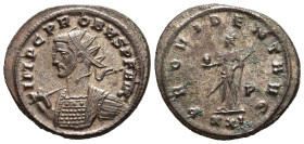 PROBUS (276-282). Antoninianus. Siscia. 

Obv: IMP C PROBVS P F AVG. 
Radiate, draped and cuirassed bust left, holding spear on shoulder.
Rev: PROVIDE...