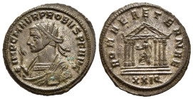PROBUS (276-282). Antoninianus. Siscia.

Obv: IMP C M AVR PROBVS P F AVG. 
Radiate and mantled bust left, holding eagle-tipped sceptre.
Rev: ROMAE AET...