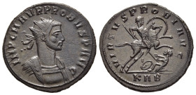PROBUS (276-282). Antoninianus. Serdica.

Obv: IMP C M AVR PROBVS P AVG.
Radiate, draped and cuirassed bust.
Rev: VIRTVS PROBI AVG / KAB.
Emperor gall...
