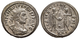 PROBUS (276-282). Antoninianus. Antioch.

Obv: IMP C M AVR PROBVS P F AVG.
Radiate, draped and cuirassed bust right.
Rev: CLEMENTIA TEMP / */ XXI.
Pro...