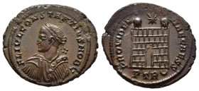 CONSTANTIUS II (Caesar, 324-337). Follis. Treveri.

Obv: FL IVL CONSTANTIVS NOB C.
Laureate, draped and cuirassed bust left.
Rev: PROVIDENTIAE CAESS.
...