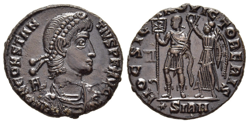 CONSTANTIUS II (337-361). Ae Centenionalis. Sirmium.

Obv: D N CONSTANTIVS P F A...