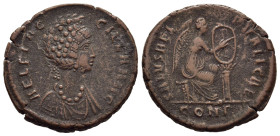 AELIA FLACILLA (Augusta, 379-386/8). Ae Maiorina. Constantinople. 

Obv: AEL FLACILLA AVG. 
Diademed and draped bust right.
Rev: SALVS REIPVBLICAE / C...