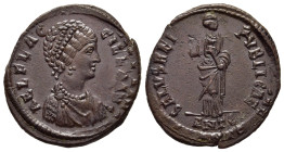 AELIA FLACILLA (379-386). Ae Maiorina. Antioch.

Obv: AEL FLACCILLA AVG.
Draped bust right, with elaborate headdress, necklace and mantle.
Rev: SALVS ...