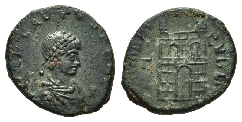 ARCADIUS (383-408). Ae Nummus. Thessalonica. 

Obv: D N ARCADIVS P F AVG.
Pearl-...