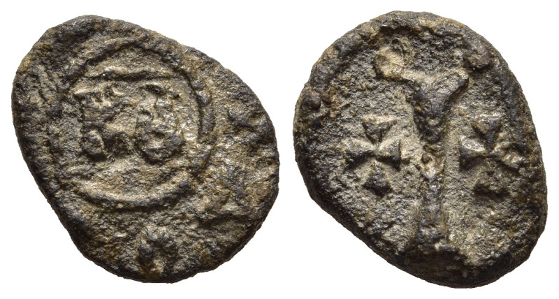 JUSTINIAN I (527- 565) Lead Decanummium, apparently struck in the aftermath of t...