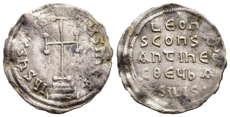 LEO IV THE KHAZAR with CONSTANTINE VI (775-780). Miliaresion. Constantinople.

O...