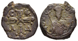 ALEXIUS I COMNENUS (1081-118). Ae Tetarteron. Thessalonica

Obv: C / Φ / ΛA / Δ..
Jewelled cross, X in centre and pellet at each extremity, set on two...