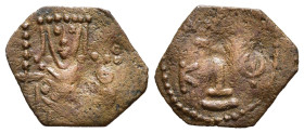 ALEXIUS I COMNENUS (1081-1118). Ae Half Tetarteron. Uncertain mint in Greece. 

Obv: Patriarchal cross set upon base; Δ - A / K - Φ, across field.
Rev...