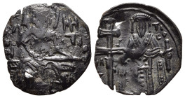 ANDRONICUS II PALEOLOGUS (1282-1328). Trachy. Thessalonica. 

Obv: St. Demetrius standing facing, holding spear and shield.
Rev: Andronicus standing f...