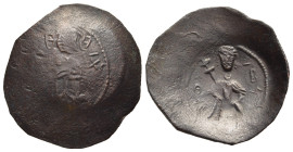 BULGARIA. Second Empire. Petar IV (1185–1197). Æ Trachy. Uncertain mint.

Obv: Christ standing facing on daïs, raising hand in benediction.
Rev: Petar...