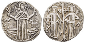 BULGARIA. Second Empire. Ivan Alexander (1331-1371). Grosso.

Obv: Christ standing facing before seat, raising hands in benediction.
Rev: Ivan Alexand...